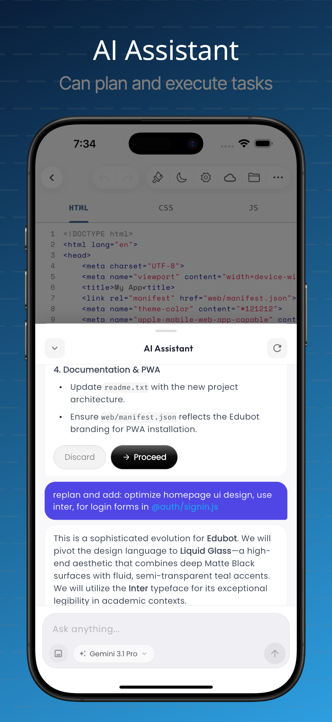 Web IDE app AI Features