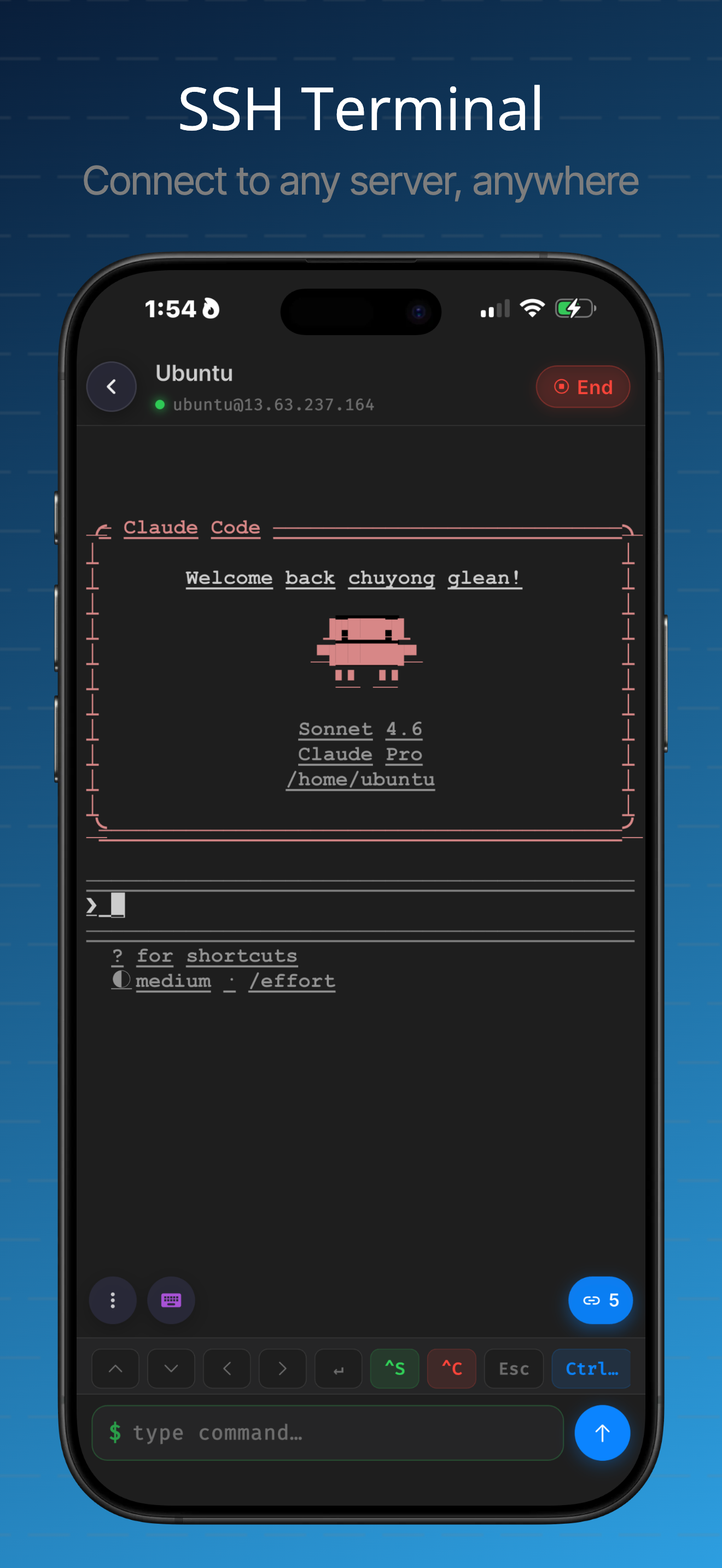 Web IDE app SSH Connection